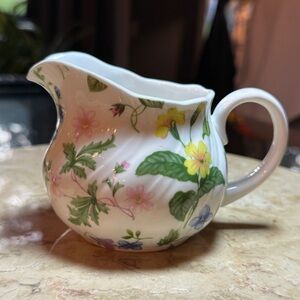 Queen's Country Meadow Creamer England Fine Bone China Small Pitcher Cottagecore